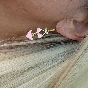 🔥LAST PAIR🔥 TEENY PINK BIKINI DROP EARRINGS